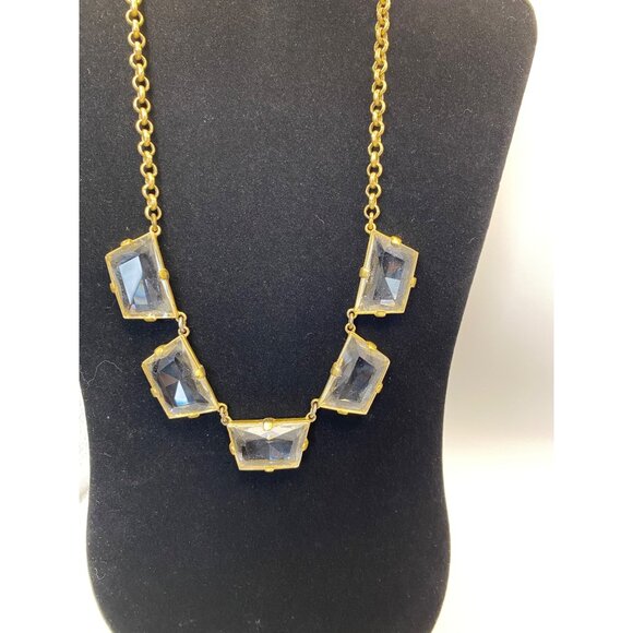 J.Crew Jewelry - J.Crew Gold-Tone Necklace With Clear Geometric Crystal Accents Lobster Clasp Clo